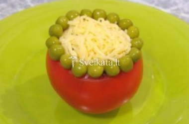 Kiaušiniais įdaryti pomidorai