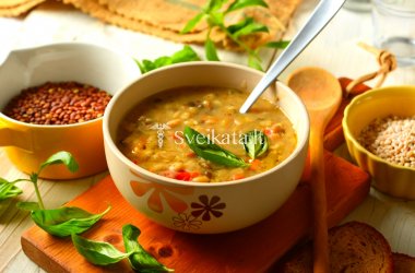Daržovių sriuba su lęšiais